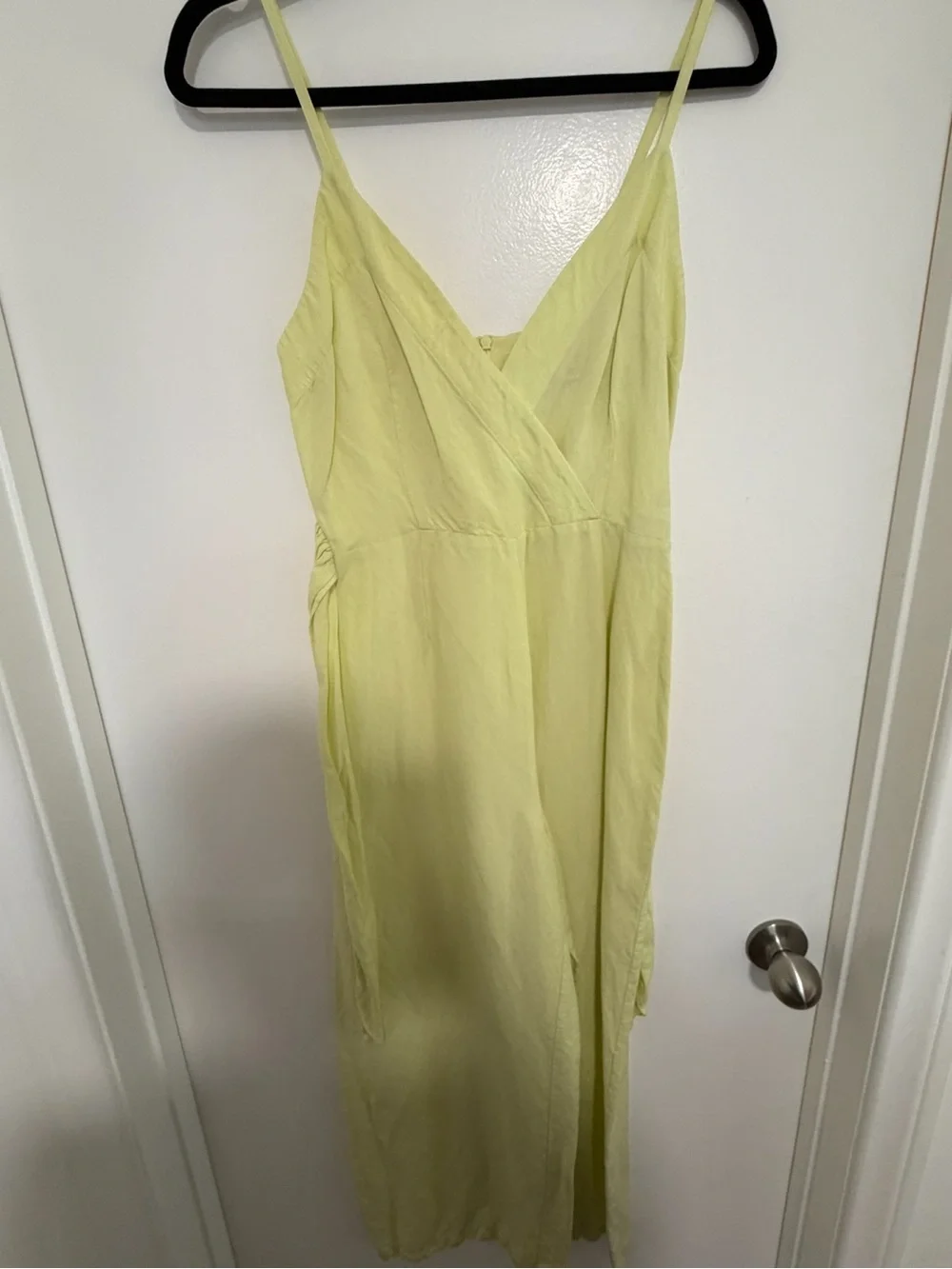 Zara Light Lime Wrap Jumpsuit with Tie Waist